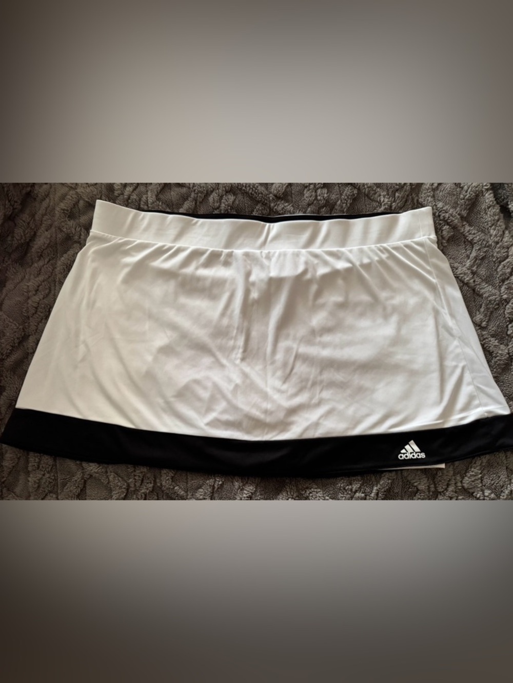 Adidas White with Black Hem Athletic Skort
